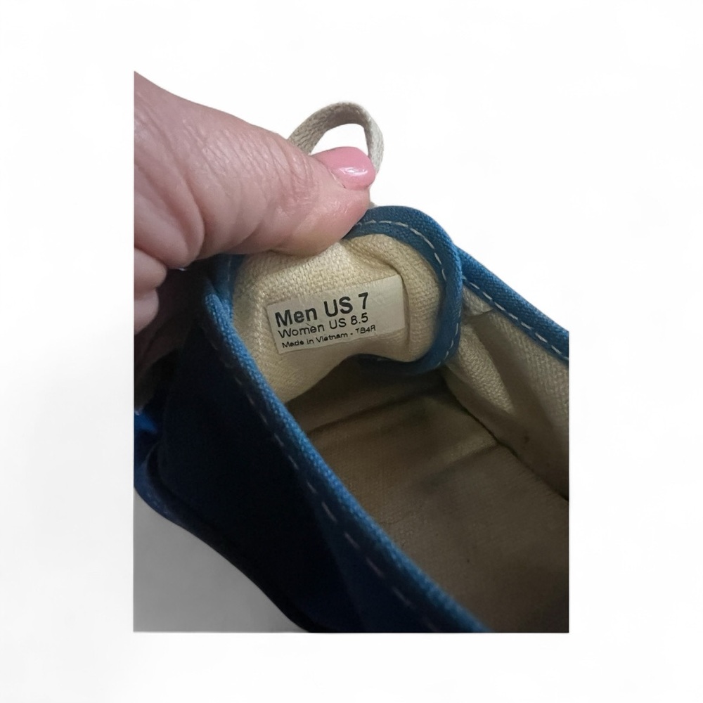 Vans Blue and Cream Canvas Shoes - Picture 3 of 4